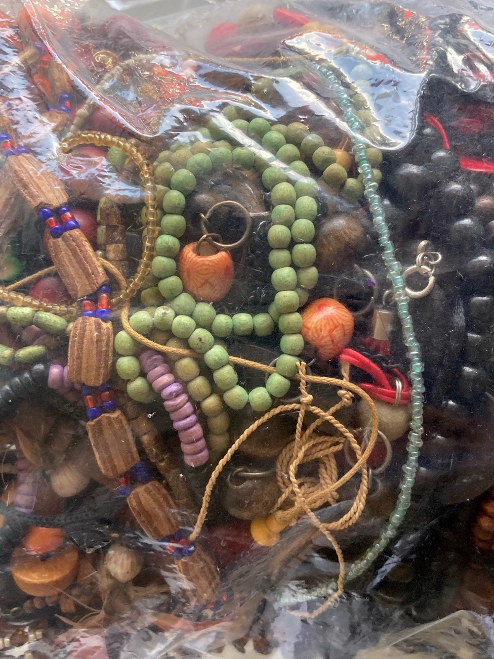 Mixed boho ethnic wood like jewelry bundle mystery lot wearable or use as craft